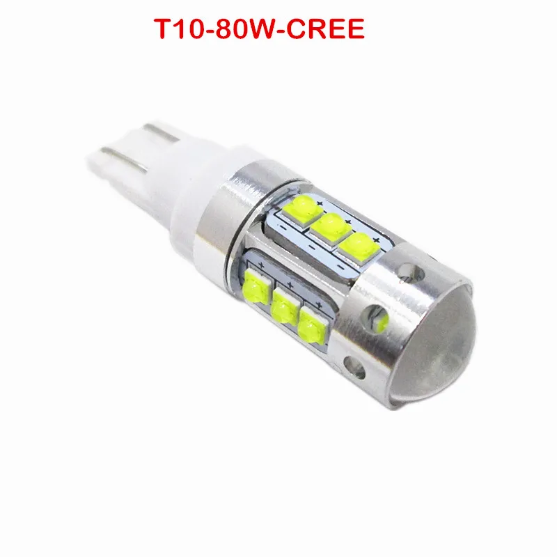 2 шт. T10 Высокая Мощность 6000 К 80 Вт 16XBD CREE светодиодный чипы W5W Белый лампы для