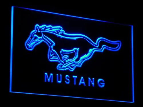 D054 Mustang светодиодный неоновый светильник вывески из пластика 7 цветов отправлено