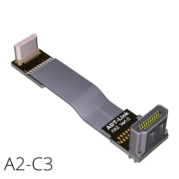 

4Kx2K@60Hz Up Angled 90 Degree Standard HDMI 2.0 Male To Down Angled Mini HDMI 2.0 Male FPV Flat Ribbon Cable EMI Shielding A2C3