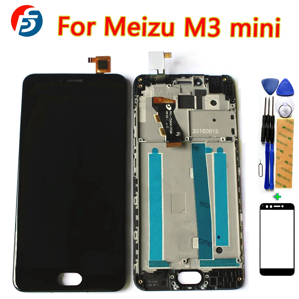 

Fansu LCD Display For Meizu M3 Mini Cellphone 5.0 inch Touch Screen Digitizer Assembly 1280*720 Frame With Free Glass film Tools