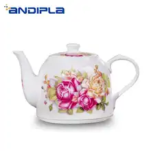 Керамический фарфор Jingdezhen большой чайная посуда пастырской Стиль чайник для заваривания цветочного чая ручной работы Винтаж рукоятки судно с крышкой комплект