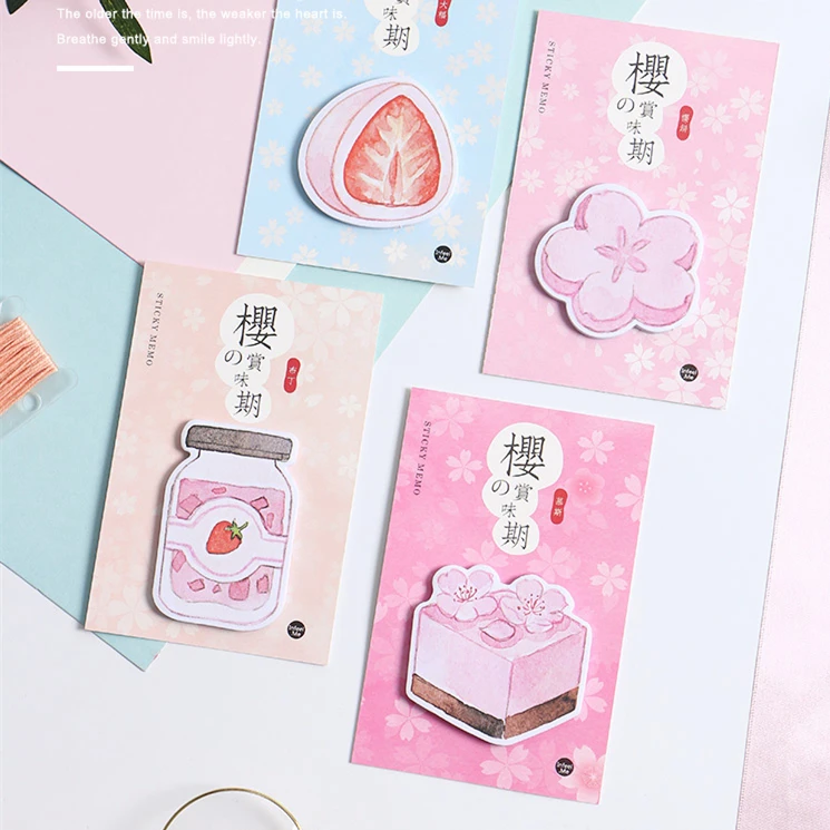 1 шт. блокноты для записей Sticky Notes Kawaii Сакура вкус бумага Блокнот дневник Скрапбукинг наклейки офисные школьные канцелярские блокноты