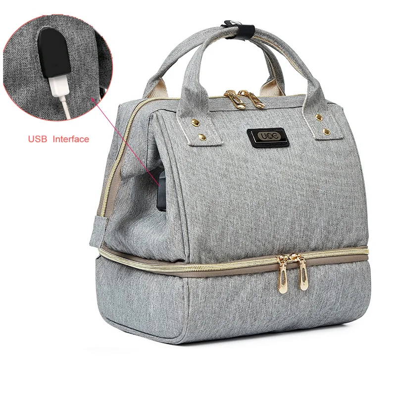

USB Charging Mother Diaper Backpack Bags Thermal Insulation Travel Maternity Nappy Bag Large Capacity Nursing Bag Baby Care
