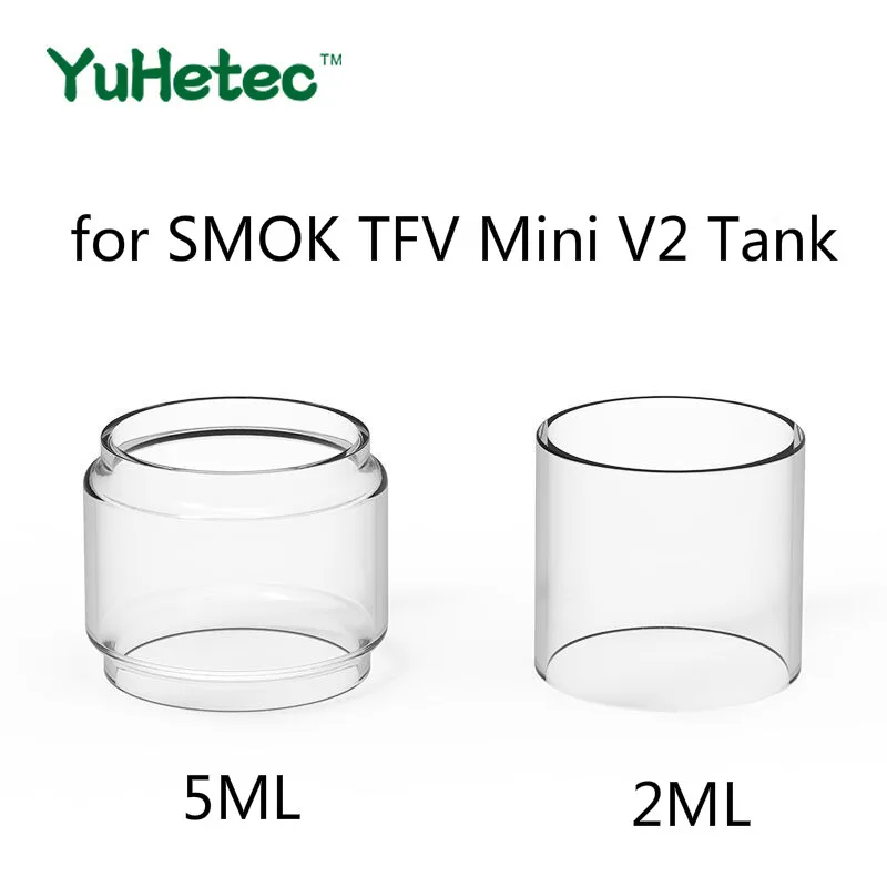 

2PCS Original YUHETEC Replacement Glass TUBE for SMOK TFV Mini V2 Tank 2ml/5ml