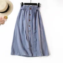 Новинка весны хлопок и лен элегантный Облегающие юбки эластичные высокие Васит тонкий Винтаж Формальные миди юбка с поясом Faldas Saias