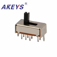 50PCS SS-23D07 2P3T Double pole three throw 3 position slide switch 8 solder lug pin DIP type with 2 fixed pin 50pcs thx202h thx202 dip 8