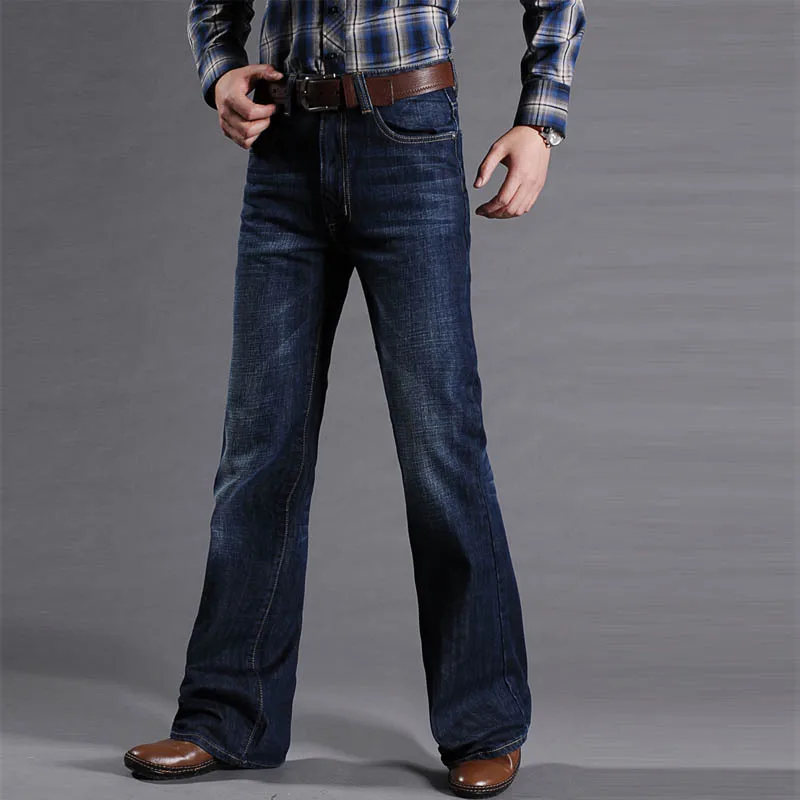Мужские расклешенные джинсы для мужчин, облегающие джинсы, классические Стрейчевые джинсовые расклешенные джинсы, мужские Модные Стрейчевые брюки