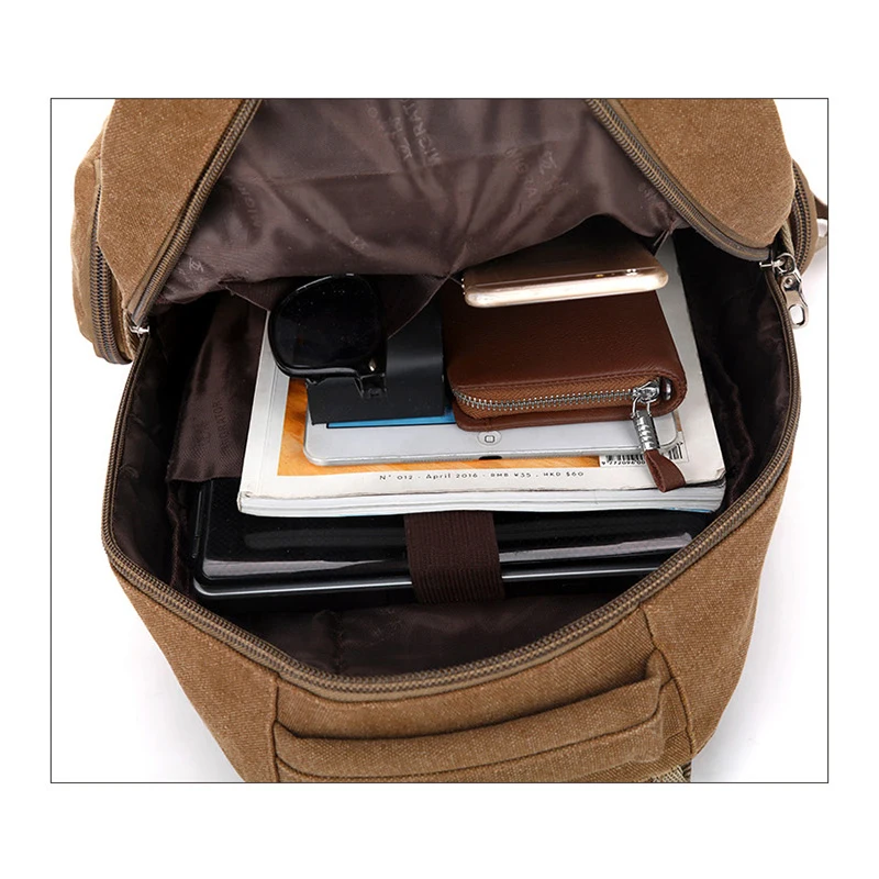 2020 New Vintage Fashion Man's Canvas Backpack Travel Schoolbag Male Backpack Men Large Capacity Rucksack Shoulder School Bag