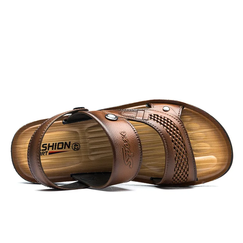 KESMALL Men's Summer Slippers Beach Shoes Anti-Skid Wear-Resistant Indoor Sandals Shoes Men Flip Flops Platform Sandals WS107