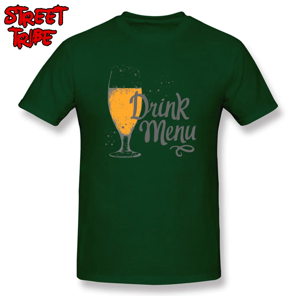 glass of beer Cotton Tops Tees for Men Design T-Shirt Street Company Round Collar Tops Shirt Short Sleeve Drop Shipping glass of beer dark