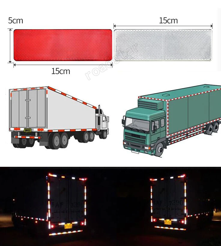 Hot sell 10PCS/lot red and white plastic retro reflector for car