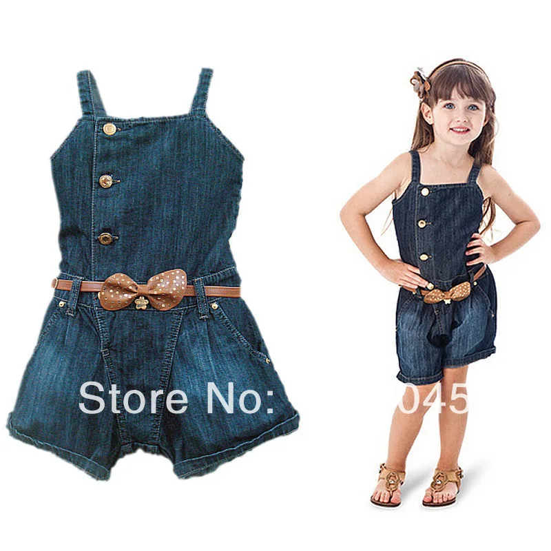 girls jean short overalls