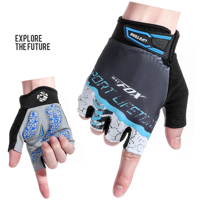 BATFOX обновленная версия для спорта на открытом воздухе перчатки для верховой езды велосипедные пальмы силиконовые подушки липучки перчатки с короткими пальцами летучая мышь лиса F534