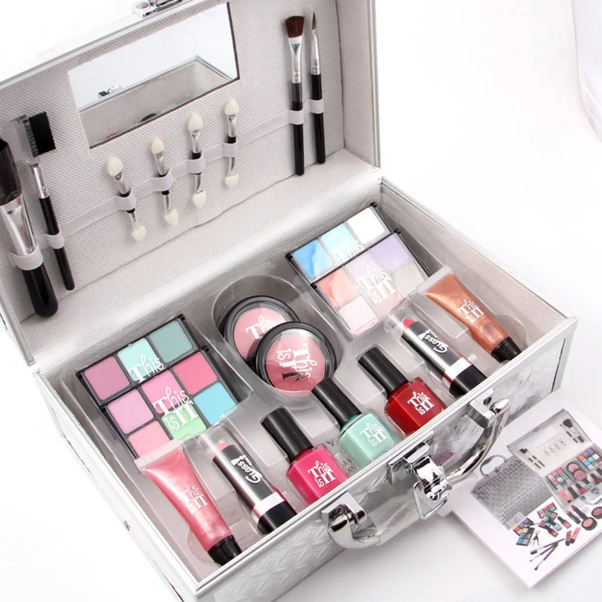 

1set Makup Tool Kit Eyeshadow Lipstick Foundation Concealer Nail Polish Gloss Blush Makeup Set Brushes Cosmetic Maquiagem