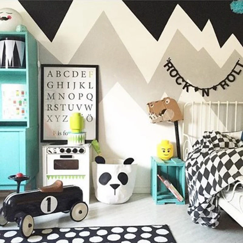 لطيف الباندا قماش تخزين حقيبة الأطفال غرفة المنظم للطفل لعبة طفل الملابس الغسيل سلة أشتات التجميل الحاويات حامل