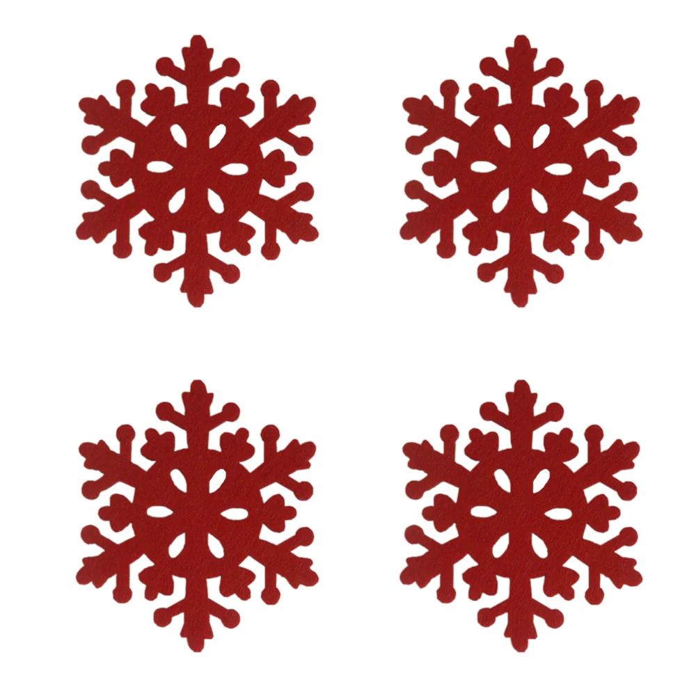 4 шт. красная чашка коврик Снежинка изоляционные Подставки Коврик Рождество стол