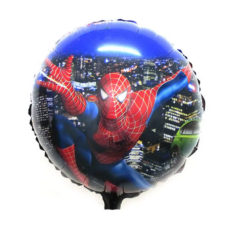 50 шт./лот 18 дюймов круглой формы Человек-паук шар из алюминиевой фольги День Рождения украшения шар