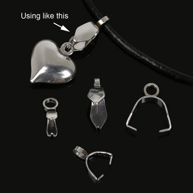 

20pcs/lot DIY Jewelry Findings Pendant Clasps Stainless Steel Necklace Connectors Beads