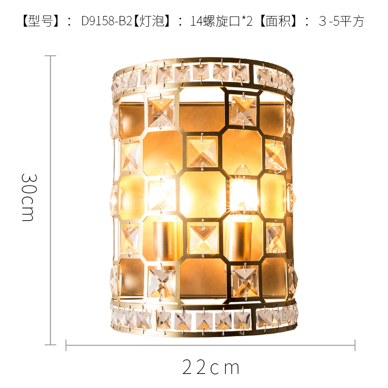 Американский Wandlamp золотого цвета с украшением в виде кристаллов Настенные
