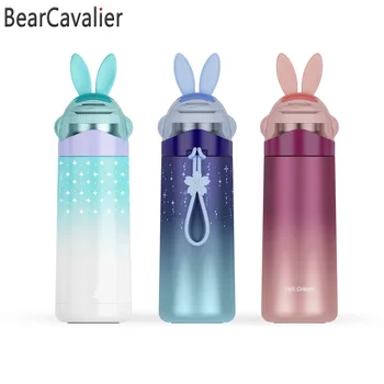 

BearCavalier 2018 Bunny Gradient Stainless Steel kids Thermos Bottle Thermo Mug Cute Tumbler Thermal Vacuum ask Thermos Cup