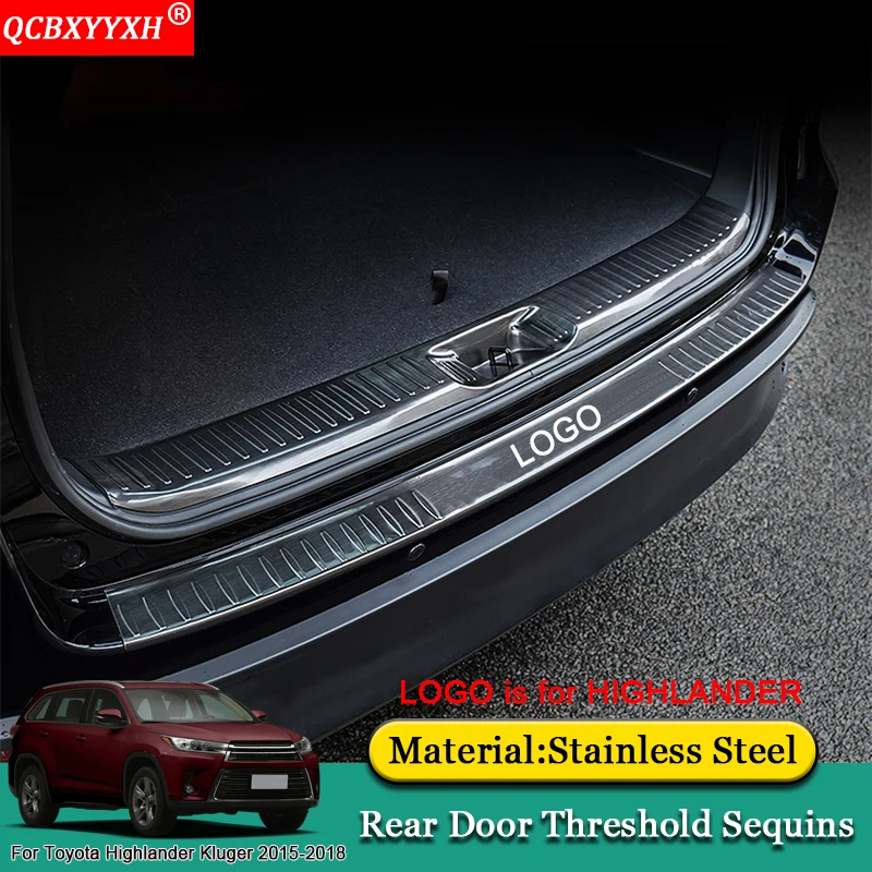 

QCBXYYXH Car Styling Internal External Scuff Plate/ Door Sill Threshold Trim Accessories For Toyota Highlander Kluger 2015-2018