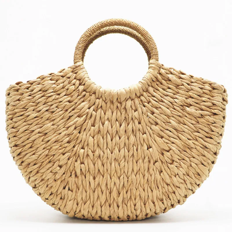 

2020 New Straw Bags Women shell moon Bag Summer Rattan Bag Handmade Woven Beach Bag Bohemia Bali Handbag of totes Sac a Main