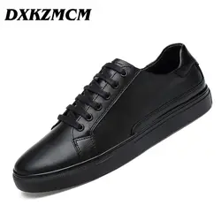 Dxkzmcm ручной работы из брендовой натуральной кожи Для мужчин Повседневное обуви, мягкая кожа Для мужчин Туфли без каблуков Мужская обувь