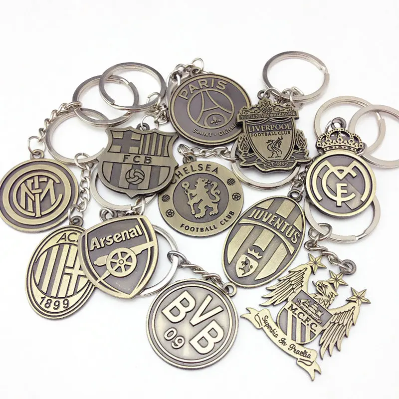 

Football Club Keychain Metal Keyring Europe's Football leagues Key Chain Bag Car Pendant Man Women Gift New Arrive