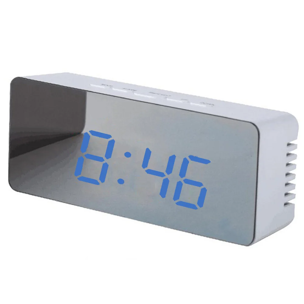 

Alarm Clock Digital LED Display Portable Modern Mirror Clock Smart Snooze Multi-function Time Date