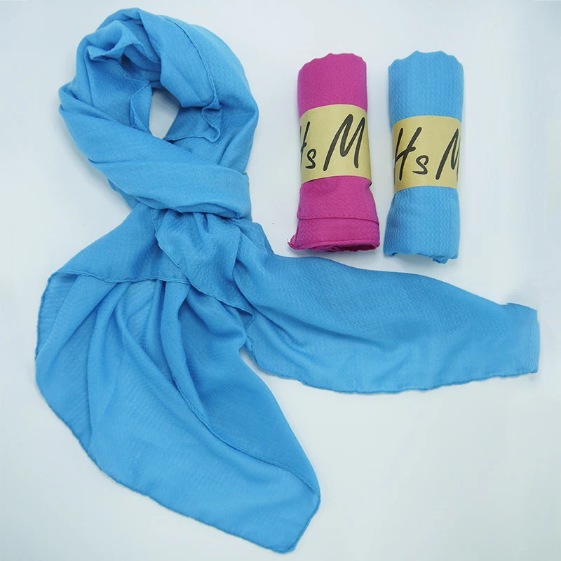 Multi-цвет хлопок белье сплошной цвет монохромный ярких цветов шелк женский шарф