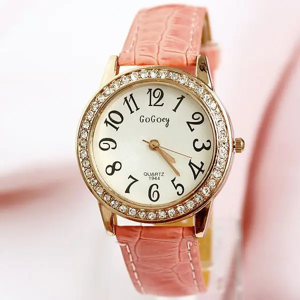 Women Rhinestones Watches Quartz Watch Pu Leather Starp Wristwatches Fashion Crystal Diamonds Luxury Brand | Наручные часы