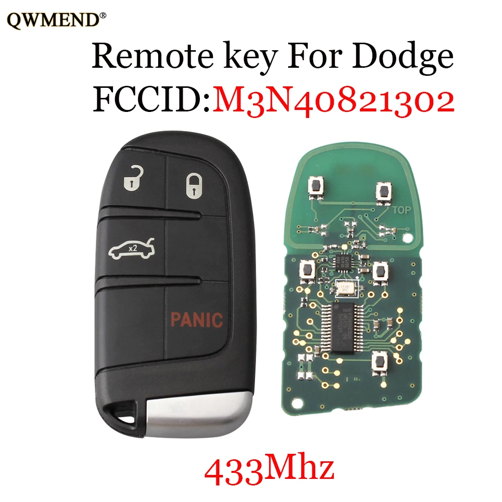 QWMEND Smart дистанционный ключ брелок для M3N40821302 транспондера ID46/PCF7953 чип для Dodge Зарядное устройство 2011- Автомобильный ключ