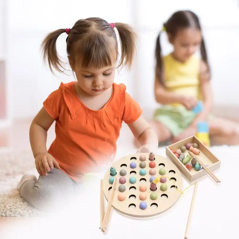 Магнитные рыболовные бусины, развивающие игрушки для детей, Подарочные игрушки для детей, умения для раннего развития, настольная игра
