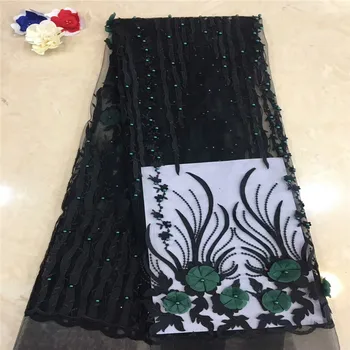 

African Lace Fabric 2019 Embroidered Nigerian Laces Fabric High Quality French Tulle Lace Fabric For Women dress xc10-2