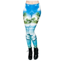 Новые Сексуальные легинсы с 3D принтом синие Дельфины Женские леггинсы летние Джеггинсы Брюки Фитнес Леггинсы Панк Рок Calzas Mujer legens для девочек