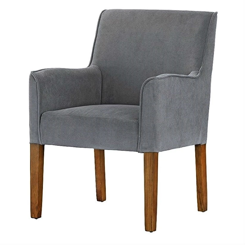 MODERN GREIGE GREY ARMCHAIR (2)
