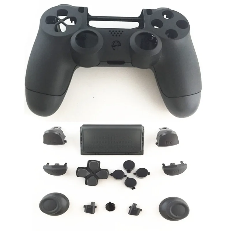 Корпус для PS4 Pro 4,0 JDS040, чехол, сменный комплект, ABXY R1 L1 R2 L2, кнопки для PS4 Pro, беспроводной контроллер - Цвет: Black shell buttons