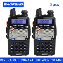 (2 PCS)Baofeng UV5RA Ham Two Way Radio walkie talkie Dual-Band Transceiver (Black)