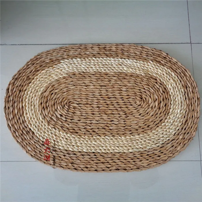 Handmade Stitch Straw Mat Carpet Braided Area Rug Living Room Floor