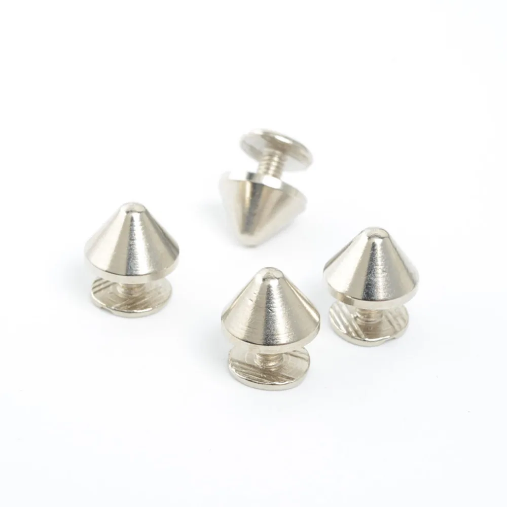 10sets 9.5x6mm Silver Screwback Rapid Rivets Studs Nailheads Spike Leather Bracelet Clothes