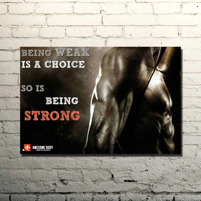 Bodybuilding Motivational Quote Art Silk Poster Print 13x20 32x48inches