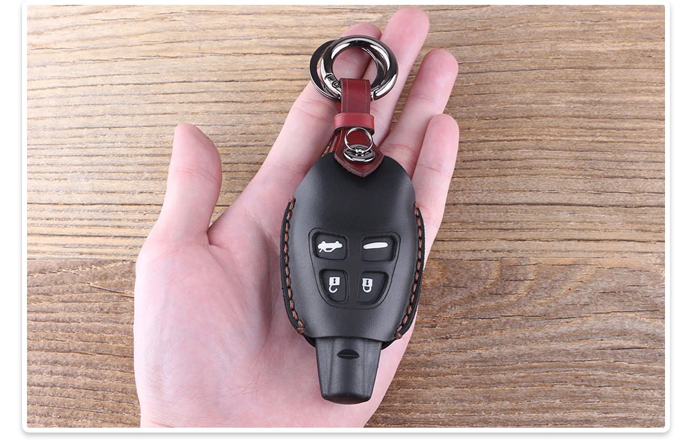 Чехол KEYYOU из натуральной кожи с 4 кнопками для автомобильных ключей, чехол для SAAB 9-3 9-5 93 95, пустой чехол для автомобильных ключей