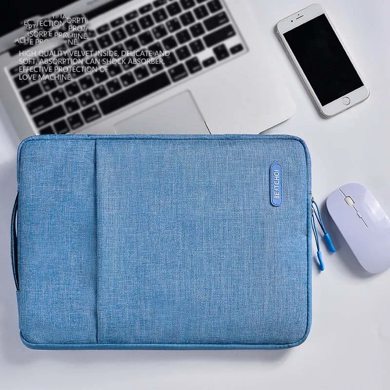 Полиэфирный чехол для ноутбука Macbook Air Pro 13 дюймов 12 13,3 14,1 чехол для ноутбука Xiaomi Dell XPS lenovo hp сумка на молнии - Цвет: Blue