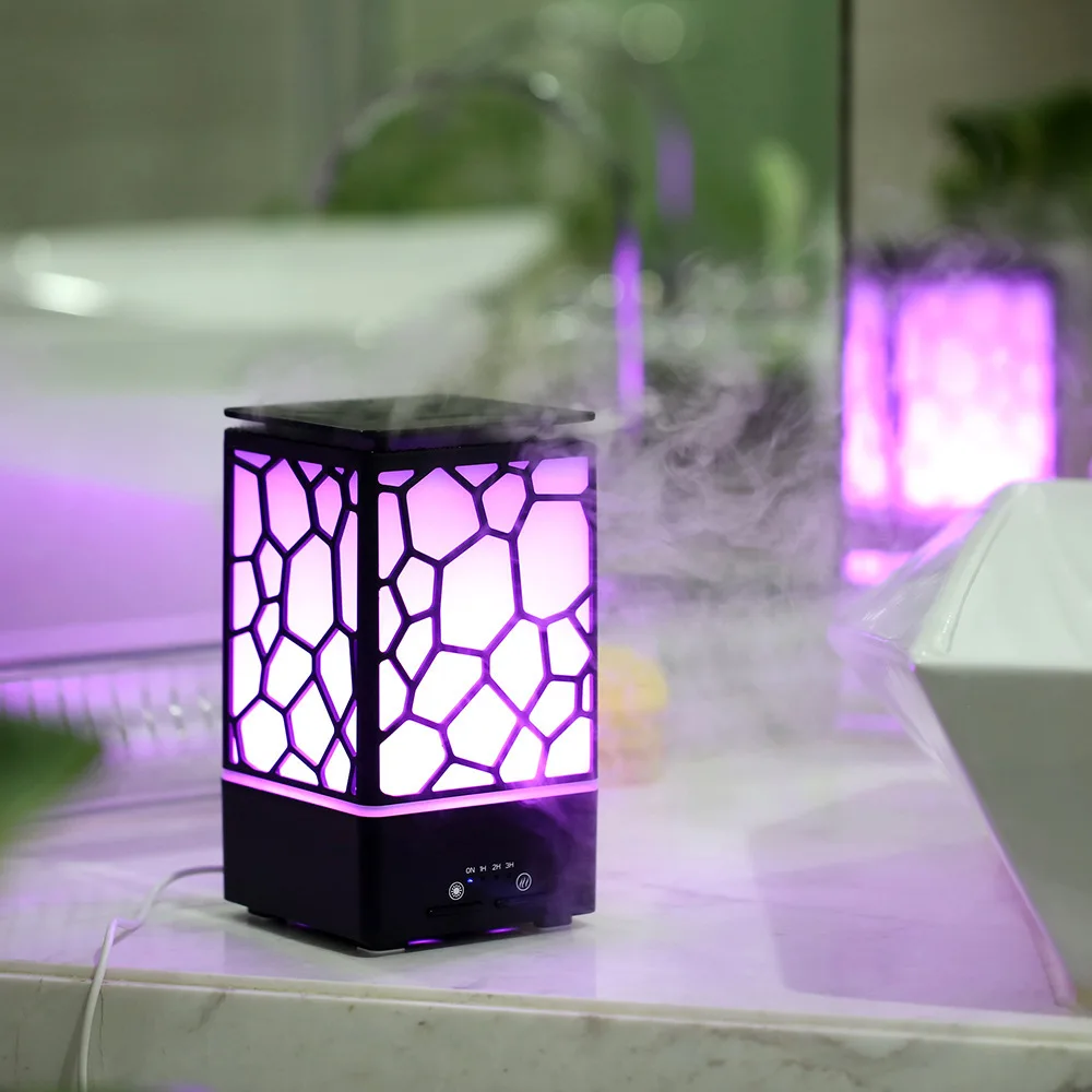 

Fine Mist Water Cube 200ML Aroma Oil Diffuser Desktop Office Ultrasonic Air Humidifier Atomizer Essential Oil Diffuser LED Light