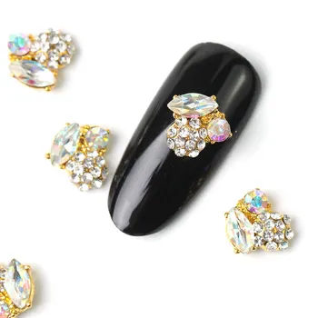 

2019 new 10 pieces crystal bright pearl nail rhinestone alloy Nail Art decorations glitter DIY 3D CJE nail jewelry pendant