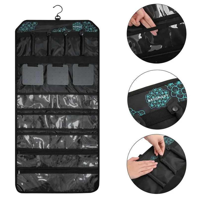 BAGSMART Travel Accessories Rolling Jewelry Bag Necklace Holder Earring Ring Pouch Bracelet Watch Jewelry Bags Travel in Handbag BAGSMART Travel Accessories Rolling Jewelry Bag Necklace Holder Earring Ring Pouch Bracelet Watch Jewelry Bags Travel in Handbag