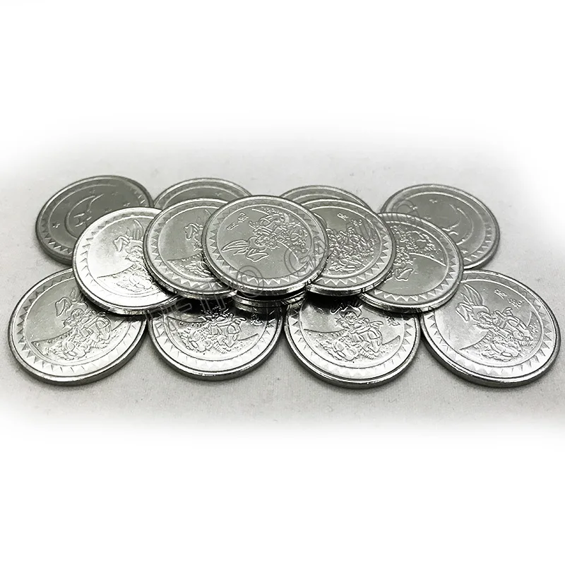  100pcs/bag Arcade amusement park 25*1.85mm game machine coin token Stainless steel token coin made 