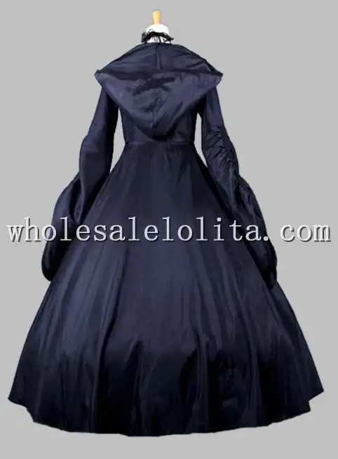 Готический черный Хэллоуин ведьма косплей костюм платье из двух частей