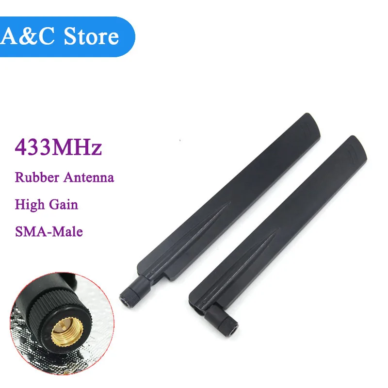 433mhz Rubber Antenna 15dbi 433mhz Gsm Antenna Sma Male Connector