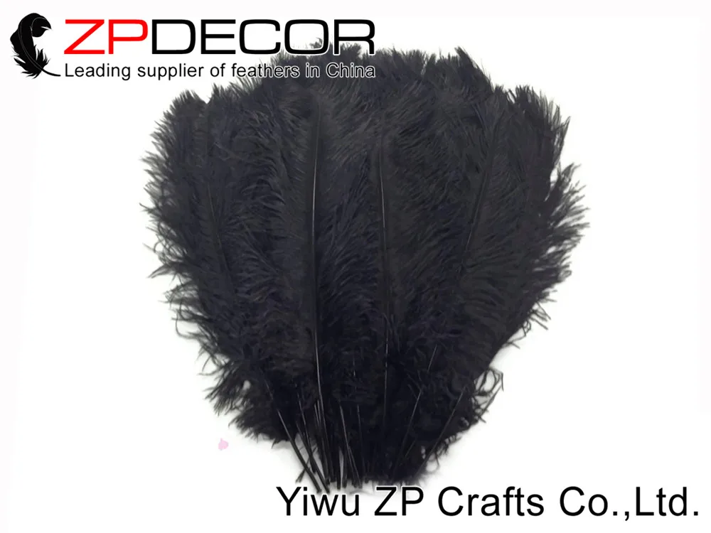 Ostrich Feathers,  19-24  Black Ostrich Extra Long Drab Wholesale Feathers (bulk)
